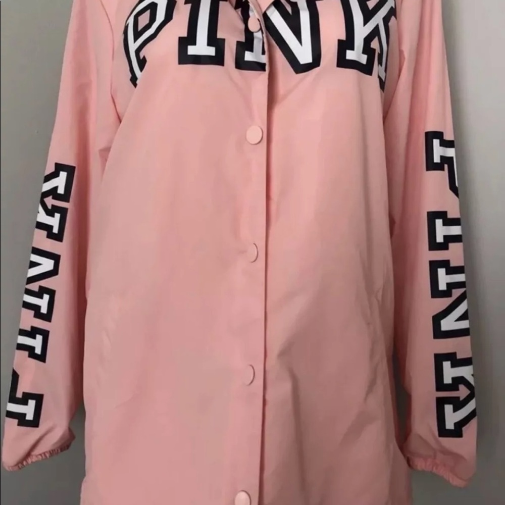 Victoria Secret Pink Sherpa Coaches Jacket Sz L